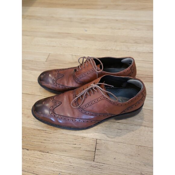 COLE HAAN Men\'s Oxford Shoes Sz 9 Williams Wingtip British Tan Leather main image 5